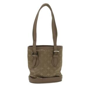 Louis Vuitton Monogram Satin Little Bucket Handbag Beige